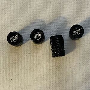Dodge Logo Valve Stem Caps in Black set of 4 NWT